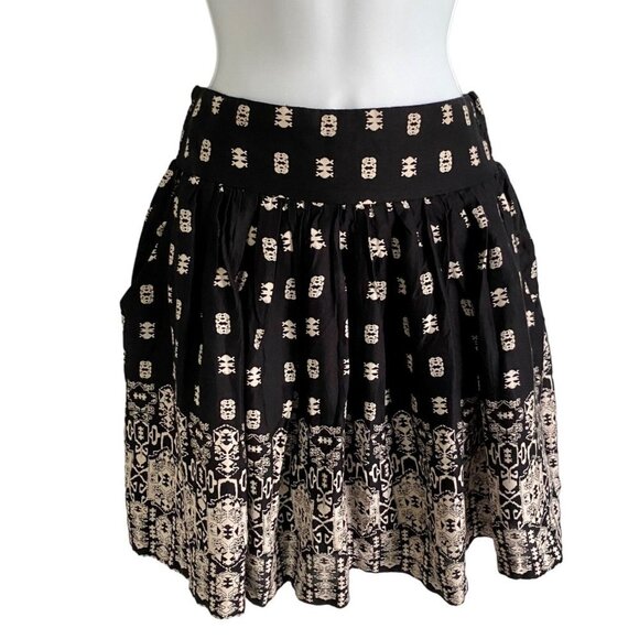 Japna Black and White Lined Mini Skirt With Pockets Medium - Picture 3 of 7